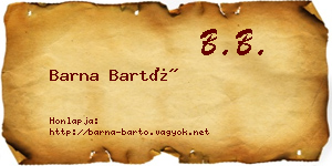 Barna Bartó névjegykártya